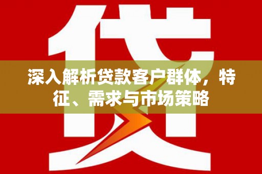 龙凤深入解析贷款客户群体，特征、需求与市场策略