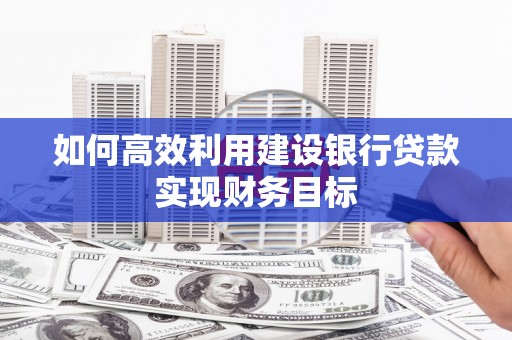 龙凤如何高效利用建设银行贷款实现财务目标