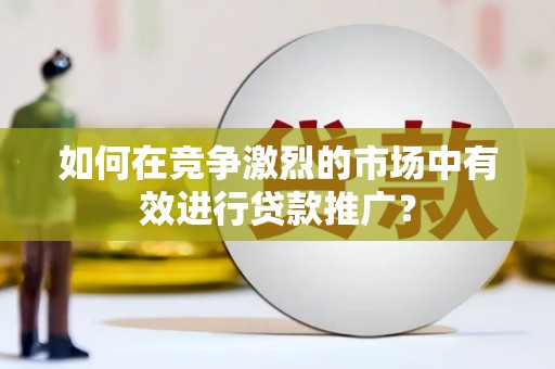 龙凤如何在竞争激烈的市场中有效进行贷款推广？
