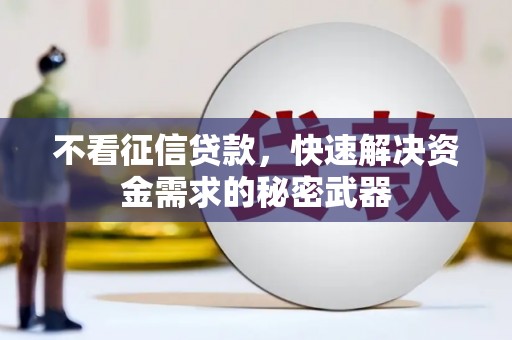 龙凤不看征信贷款，快速解决资金需求的秘密武器