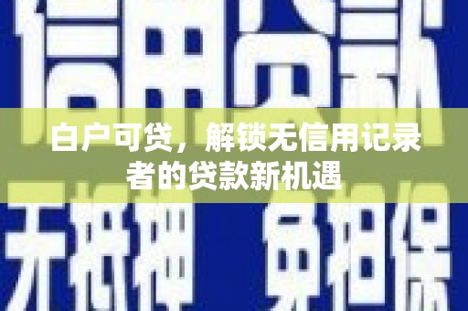龙凤白户可贷，解锁无信用记录者的贷款新机遇