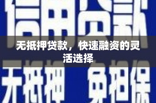 龙凤无抵押贷款，快速融资的灵活选择