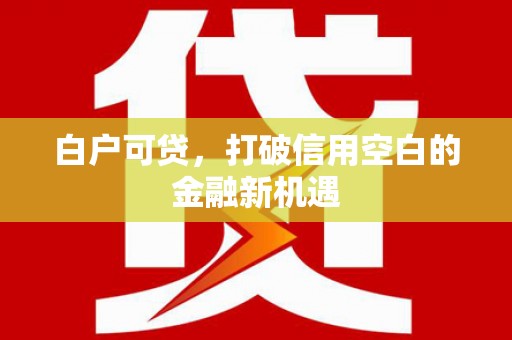 龙凤白户可贷，打破信用空白的金融新机遇