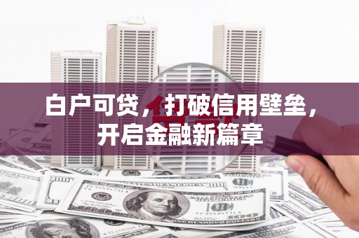 龙凤白户可贷，打破信用壁垒，开启金融新篇章