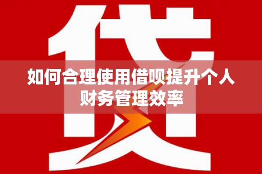 龙凤如何合理使用借呗提升个人财务管理效率