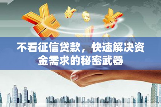 龙凤不看征信贷款，快速解决资金需求的秘密武器
