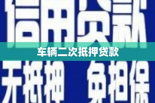 龙凤车辆二次抵押贷款