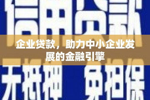龙凤企业贷款，助力中小企业发展的金融引擎