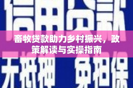 龙凤畜牧贷款助力乡村振兴，政策解读与实操指南